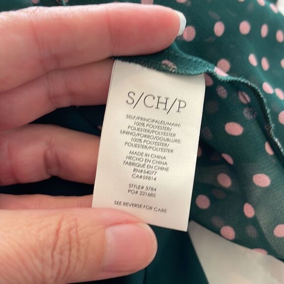 Cabi 3784 Flirt Top with Cami Dot Green Blouse Career Small - Picture 4 of 4